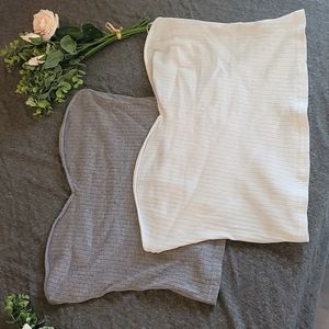 Set of 2! - Plus Strapless Crop Tops